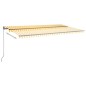 vidaXL Toldo automático LED sensor de viento amarillo blanco 600x350cm vidaXL Toldo automático LED sensor de viento amarillo blanco 600x350cm