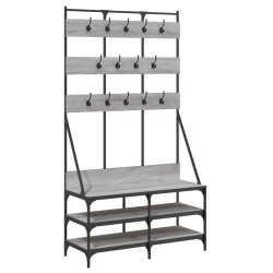 vidaXL Perchero con zapatero gris Sonoma 100x40x184 cm