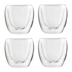 HI Vasos de café expreso de doble pared 4 unidades transparente 80 ml