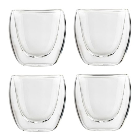 HI Vasos de café expreso de doble pared 4 unidades transparente 80 ml