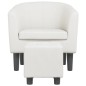 vidaXL Sillón con taburete cuero sintético blanco vidaXL Sillón con taburete cuero sintético blanco
