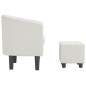 vidaXL Sillón con taburete cuero sintético blanco vidaXL Sillón con taburete cuero sintético blanco