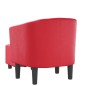 vidaXL Sillón con taburete cuero sintético rojo vidaXL Sillón con taburete cuero sintético rojo