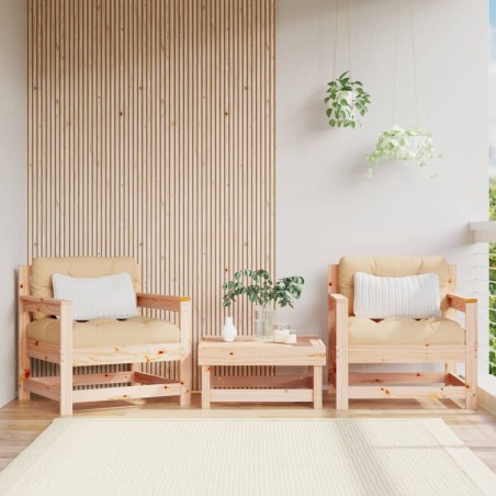 vidaXL Sillones de jardín 2 unidades madera maciza de pino