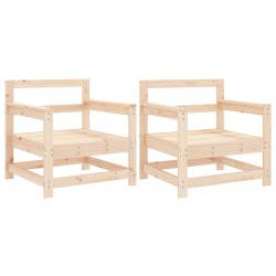vidaXL Sillones de jardín 2 unidades madera maciza de pino