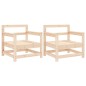 vidaXL Sillones de jardín 2 unidades madera maciza de pino