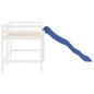 vidaXL Cama alta de niños con tobogán madera maciza blanca 90x200 cm