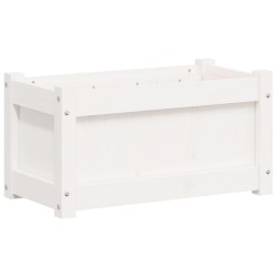vidaXL Jardinera de madera maciza de pino blanca 60x31x31 cm