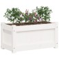 vidaXL Jardinera de madera maciza de pino blanca 60x31x31 cm