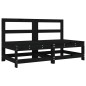vidaXL Sofás centrales de jardín 2 uds madera maciza de pino negro vidaXL Sofás centrales de jardín 2 uds madera maciza de pino negro