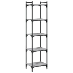 vidaXL Librería 5 estantes madera ingeniería gris Sonoma 40x30x154 cm