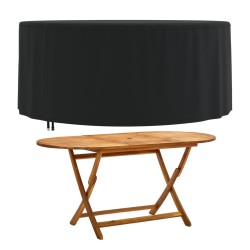 vidaXL Cubierta muebles jardín redonda Oxford 420D negro Ø 182x71 cm