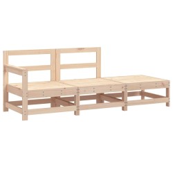 vidaXL Juego de muebles de jardín 3 piezas madera maciza de pino
