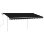 vidaXL Toldo manual retráctil con postes gris antracita 4x3,5 m vidaXL Toldo manual retráctil con postes gris antracita 4x3,5 m