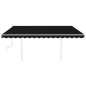 vidaXL Toldo manual retráctil con postes gris antracita 4x3,5 m vidaXL Toldo manual retráctil con postes gris antracita 4x3,5 m