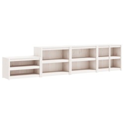 vidaXL Muebles de cocina de exterior 4 pzas madera maciza pino blanco