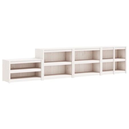 vidaXL Muebles de cocina de exterior 4 pzas madera maciza pino blanco