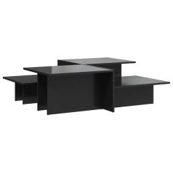 vidaXL Mesas de centro 2 uds madera de ingeniería negro brillante