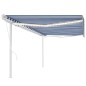 vidaXL Toldo automático LED sensor de viento azul y blanco 5x3,5 m