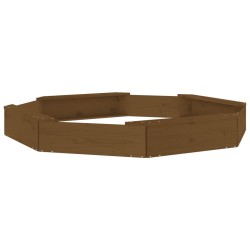 vidaXL Arenero con asientos octógono madera maciza de pino marrón miel