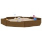 vidaXL Arenero con asientos octógono madera maciza de pino marrón miel vidaXL Arenero con asientos octógono madera maciza de pino marrón miel