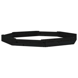 vidaXL Arenero con asientos octógono madera maciza de pino negro