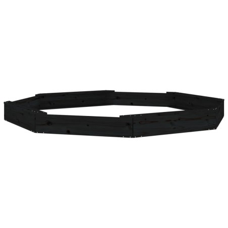 vidaXL Arenero con asientos octógono madera maciza de pino negro