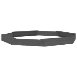 vidaXL Arenero con asientos octógono madera maciza de pino gris