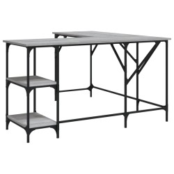 vidaXL Escritorio madera de ingeniería gris Sonoma 139x139x75 cm