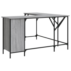 vidaXL Escritorio madera de ingeniería gris Sonoma 141x141x75 cm