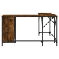 vidaXL Escritorio madera de ingeniería roble ahumado 141x141x75 cm