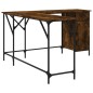 vidaXL Escritorio madera de ingeniería roble ahumado 141x141x75 cm