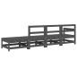 vidaXL Juego de muebles de jardín 4 pzas madera maciza de pino gris