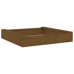 vidaXL Arenero con asientos cuadrado madera maciza de pino marrón miel