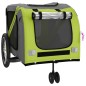 vidaXL Remolque de bicicleta mascotas hierro tela Oxford verde gris vidaXL Remolque de bicicleta mascotas hierro tela Oxford verde gris