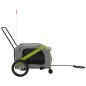 vidaXL Remolque de bicicleta mascotas hierro tela Oxford verde gris vidaXL Remolque de bicicleta mascotas hierro tela Oxford verde gris