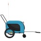 vidaXL Remolque de bicicleta mascotas hierro tela Oxford azul negro vidaXL Remolque de bicicleta mascotas hierro tela Oxford azul negro