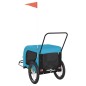 vidaXL Remolque de bicicleta mascotas hierro tela Oxford azul negro vidaXL Remolque de bicicleta mascotas hierro tela Oxford azul negro