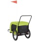 vidaXL Remolque de bicicleta mascotas hierro tela Oxford verde negro vidaXL Remolque de bicicleta mascotas hierro tela Oxford verde negro