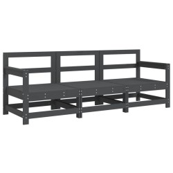 vidaXL Juego de muebles de jardín 3 pzas madera maciza de pino gris