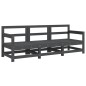 vidaXL Juego de muebles de jardín 3 pzas madera maciza de pino gris vidaXL Juego de muebles de jardín 3 pzas madera maciza de pino gris
