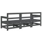vidaXL Juego de muebles de jardín 3 pzas madera maciza de pino gris vidaXL Juego de muebles de jardín 3 pzas madera maciza de pino gris