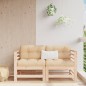 vidaXL Sofás de esquina de jardín 2 uds madera maciza de pino
