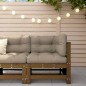 vidaXL Sofá de esquina de madera maciza de pino marrón miel vidaXL Sofá de esquina de madera maciza de pino marrón miel