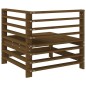 vidaXL Sofá de esquina de madera maciza de pino marrón miel vidaXL Sofá de esquina de madera maciza de pino marrón miel
