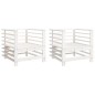 vidaXL Sillones de jardín 2 unidades madera maciza pino blanco vidaXL Sillones de jardín 2 unidades madera maciza pino blanco