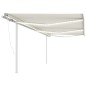 vidaXL Toldo automático LED sensor de viento crema 6x3,5 m vidaXL Toldo automático LED sensor de viento crema 6x3,5 m