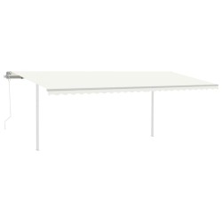 vidaXL Toldo automático LED sensor de viento crema 6x3,5 m
