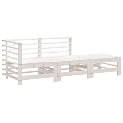 vidaXL Juego de muebles de jardín 3 pzas madera maciza de pino blanco