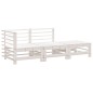vidaXL Juego de muebles de jardín 3 pzas madera maciza de pino blanco vidaXL Juego de muebles de jardín 3 pzas madera maciza de pino blanco